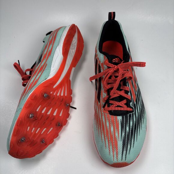 Adidas Unisex Track Spikes Sprint Shoes US 9.5 Mint Coral racing cleats main image 11
